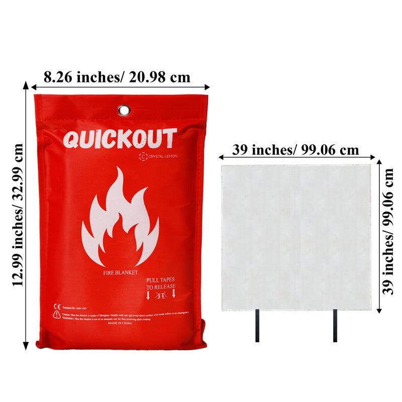 C CRYSTAL LEMON Fire Blanket Survival Cover for Kitchen â€“ Home Safety Heat Protection for Small Cooking Accidents and Fire Suppression - Image 2